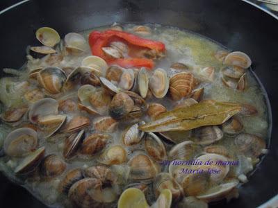 Arroz con almejas y gambas
