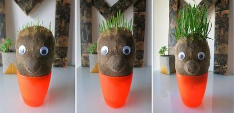 Manualidad y cuento el señor Hortiga hecho con tierra y semillas en media14