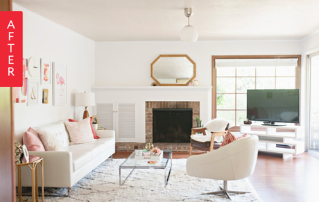 ANTES/DESPUÉS: DE SALÓN OSCURO Y ANTICUADO A SALA DE ESTAR LUMINOSA Y FEMENINA