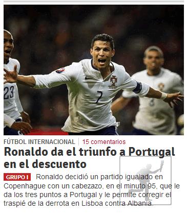 Quién visite hoy Mundo Deportivo podrá encontrarse con estos dos artículos de Cristiano