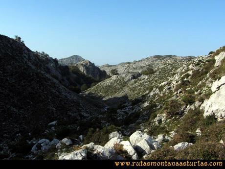 Ruta Ercina, Verdilluenga, Punta Gregoriana, Cabrones: Desde el Resecu Bajo, camino al bosque de las Reblagas