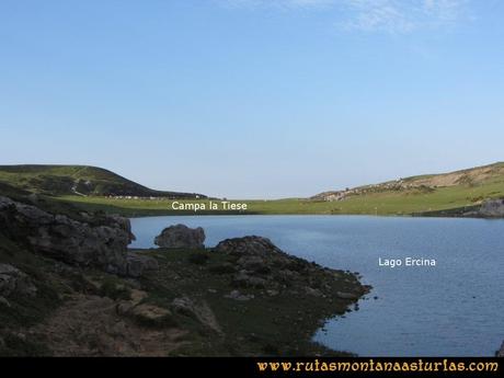 Ruta Ercina, Verdilluenga, Punta Gregoriana, Cabrones: Lago Ercina, llegando al aparcamiento