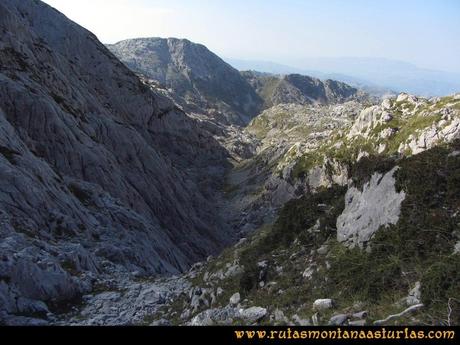 Ruta Ercina, Verdilluenga, Punta Gregoriana, Cabrones: Descendiendo por el Canalón del Conjurtao