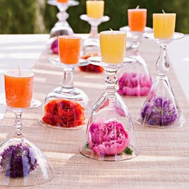 Centro de mesa de Copas y Flores