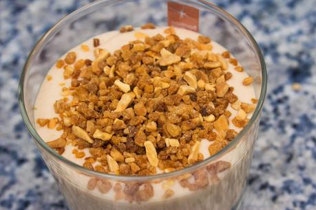 Postre de papaya, galleta y mascarpone y premio Dardos