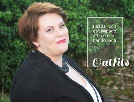 Falda con estampado etnico + bandolera