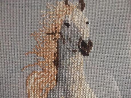 Cuadro de caballo en punto de cruz