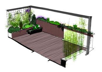 vista 01 COLOR copia Diseño de jardín y decoración para una terraza pequeña y con mucho encanto