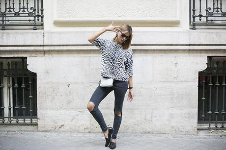 OUTFITS, river island, suiteblanco, leopard, fw14, topshop, ripped jeans, pointed shoes, flats, loafers, raybanm lacambra, mini chic, dime que me quieres, cristina blanco, guia de estilo, guiadeestilo blog, blogger from spain, spanish fashon blogger