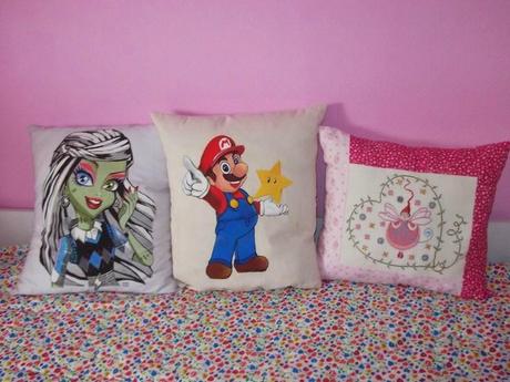 COJINES DE PINTURA EN TELA SUPER MARIO BROSS