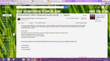 Nuevo libro de Tarryn Fisher and Colleen Hoover!