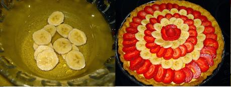 TARTA DE FRESAS Y PLÁTANOS