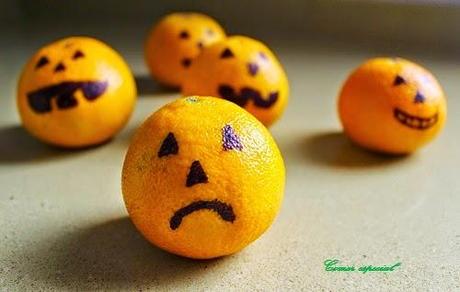 Halloween: galletas araña y mandarinas calavera