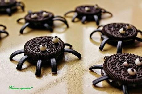 Halloween: galletas araña y mandarinas calavera