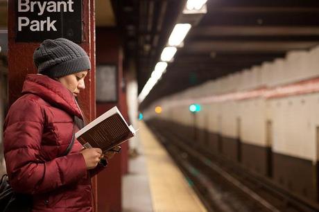 Waiting and Reading at Bryant Park