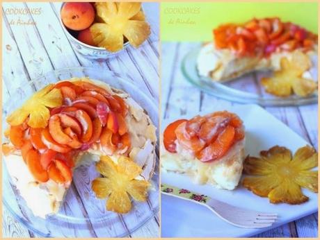 PAVLOVA DE LIMÓN, ALBARICOQUE Y PIÑA