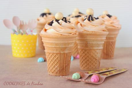 CUPCAKES CHOCOLATE Y DULCE DE LECHE - versión helado CUPCAKES CHOCOLATE Y DULCE DE LECHE - versión helado