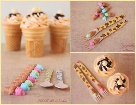 CUPCAKES CHOCOLATE Y DULCE DE LECHE - versión helado CUPCAKES CHOCOLATE Y DULCE DE LECHE - versión helado