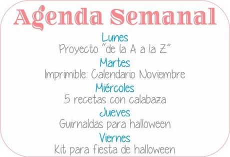 Agenda Semanal 20/10 - 26/10