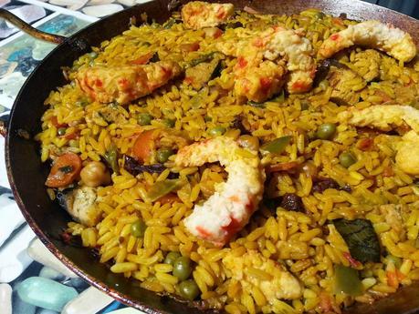 Paella de pescado vegetal Vegesan