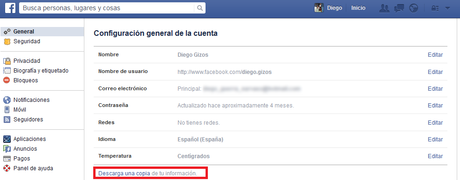 Cómo hacer una copia de seguridad de tu cuenta de Facebook copia de seguridad de tu cuenta de Facebook