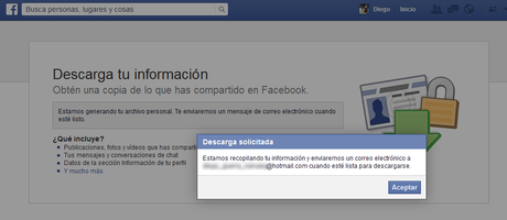 copia de seguridad de tu cuenta de Facebook