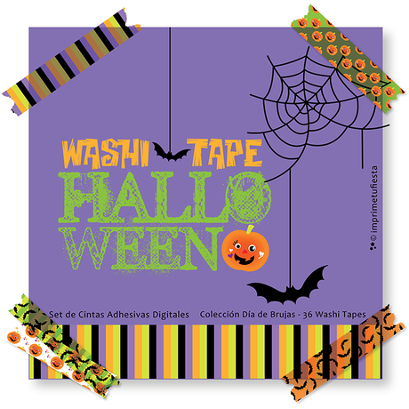 WASHI TAPE DIGITALES PARA TUS PROYECTOS DE HALLOWEEN. DECORA TU BLOG O UTILÍZALOS PARA SCRABOOKING DIGITAL. 36 WASHI TAPE CON DISEÑOS PARA EL DÍA DE BRUJAS.