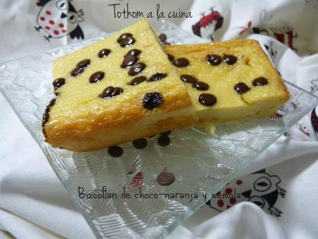 BIZCOFLAN DE CHOCO-NARANJA Y SÉMOLA