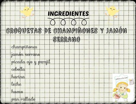 CROQUETAS DE CHAMPIÑONES Y JAMÓN SERRANO CROQUETAS DE CHAMPIÑONES Y JAMÓN SERRANO