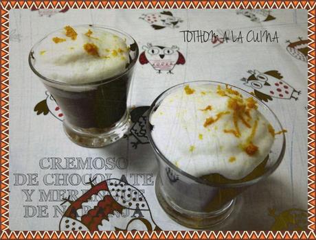 CREMOSO DE CHOCOLATE Y MERENGUE DE NARANJA