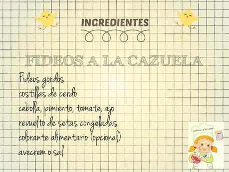 FIDEOS A LA CAZUELA FIDEOS A LA CAZUELA