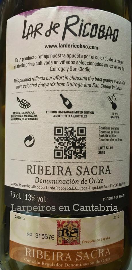 Vino Tinto Lar de Ricobao 2013: Mucho más que un simple mencía