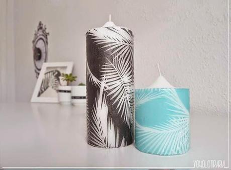 Velas personalizadas con servilletas