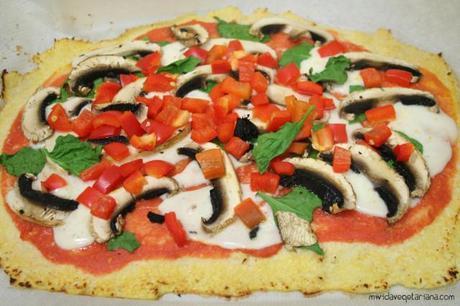 Pizza con base de coliflor