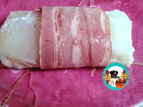 Merluza con setas y beicon