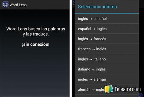 captura de la app Word Lens