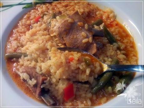 Arroz caldoso con costilla de cordero