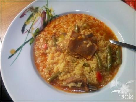 Arroz caldoso con costilla de cordero