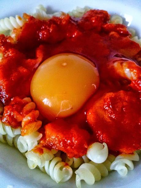 Espirales con Zanahorias, Queso y Huevos