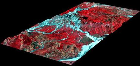 Perspectiva en 3-D del Monte Pinatubo