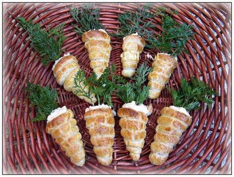 ZANAHORIAS DE HOJALDRE RELLENAS DE ENSALADILLA RUSA