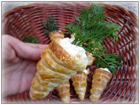 ZANAHORIAS DE HOJALDRE RELLENAS DE ENSALADILLA RUSA