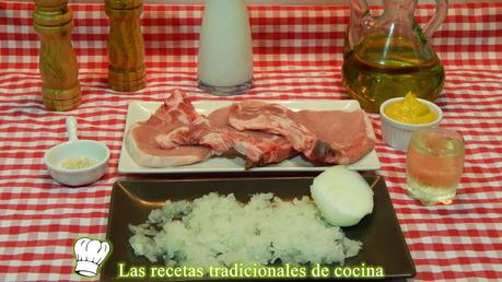 Receta de chuletas de cerdo con salsa de mostaza