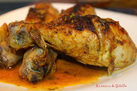 Muslos de pollo con curry rojo tailandes al horno