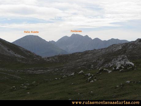 Ruta por el Aramo: Vista desde Vallongo de Peña Rueda y Fontanes