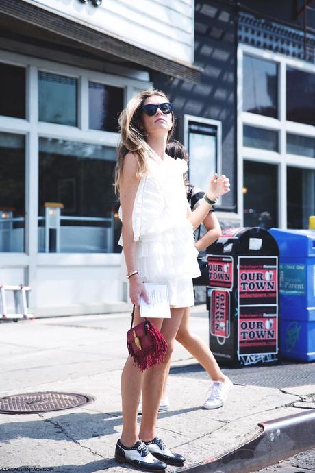 New_York_Fashion_Week_Spring_Summer_15-NYFW-Street_Style-Ruffle_Top-Fringed_Bag-Oxfords-1