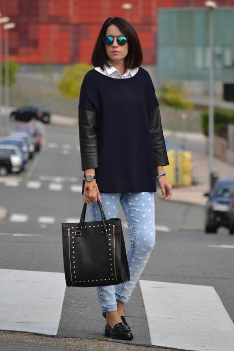 Look: azul marino + lunares Look: azul marino + lunares