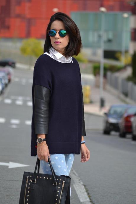 Look: azul marino + lunares Look: azul marino + lunares