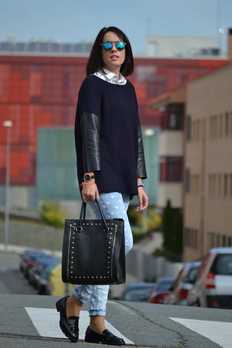 Look: azul marino + lunares Look: azul marino + lunares