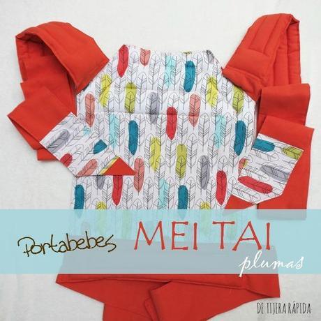 Mei tai en naranja y plumas Portabebes ergonómico mei tai plumas